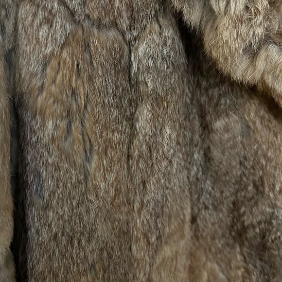 Vintage Rabbit fur ankle length coat tan - Picture 5 of 5